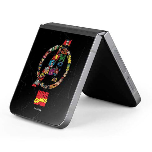 Marvel Classic Comics Avengers Logo Galaxy Z Flip6 Skin
